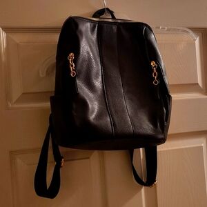 Faux leather small backpack